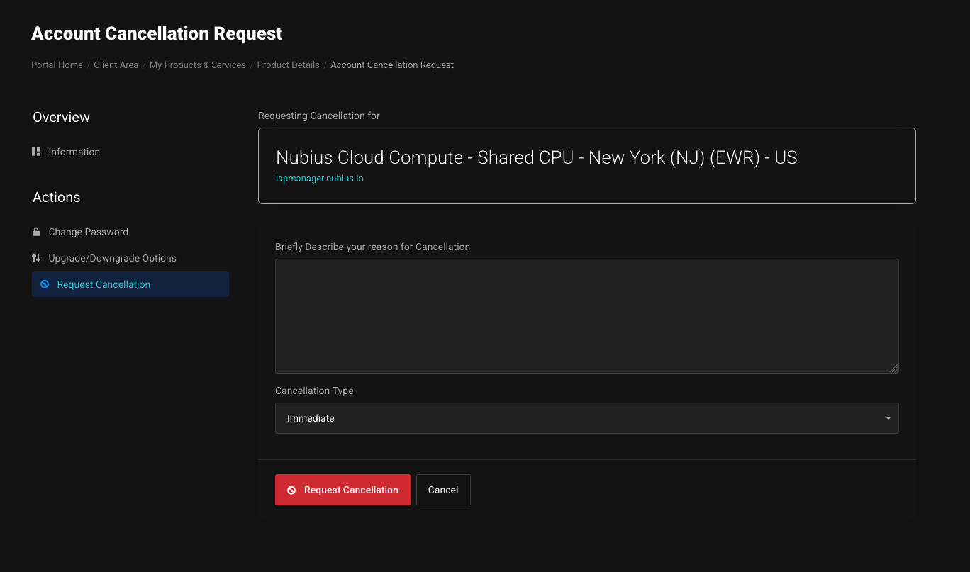 Request Cancellation